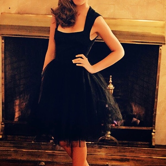 ALLISON PARRIS Dancefloor Diva Dress Black Tulle LBD 2 - Picture 7 of 10